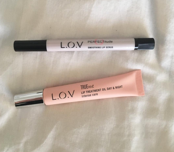 LOV lip oil and lip scrub